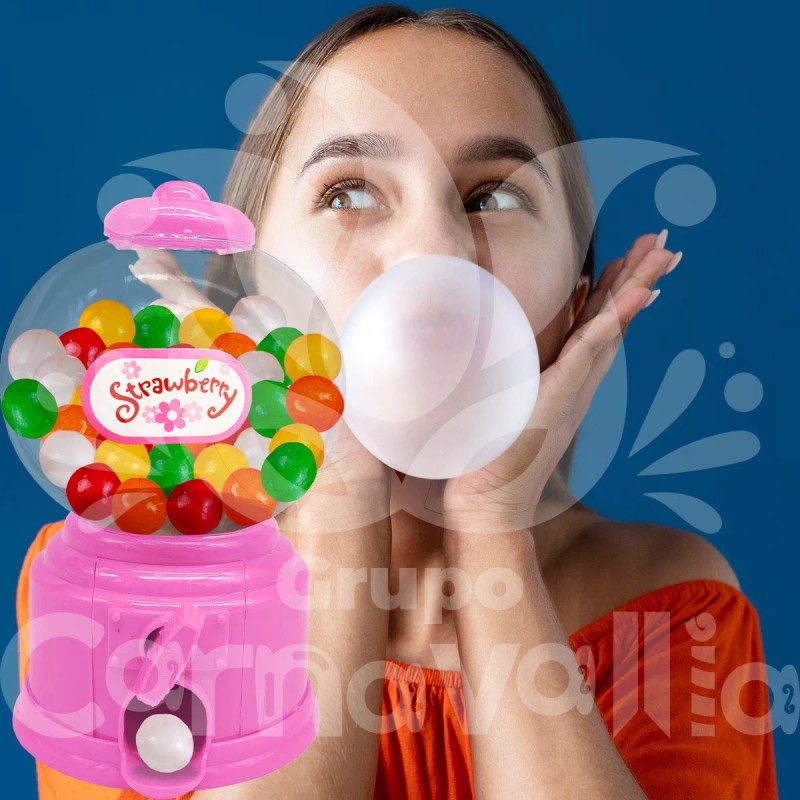 Grupo Carnavallia Mini Chiclera Bola Maquina Dispensadora Alcancía 15cm