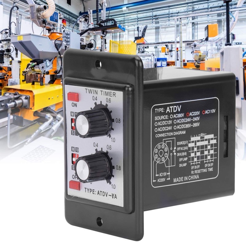 Twin Timer Relay, On Off Knob Control Time Switch Short