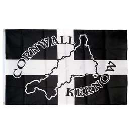 Flaggenfritze® Flag of Great Britain Cornwall Kernow Silhouette - 90 x 150 cm