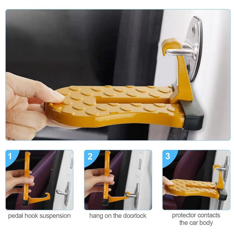 Car Door Step for Easy Roof Access -Multi-Foldable Aluminum Alloy