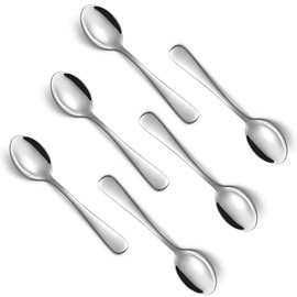 Espresso Coffee Spoons Stainless Steel 6 Pieces Mini Spoons 4.2 Inch Light Cutlery Small Teaspoons Demitasse Spoon