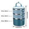 SANQIAHOME 3 Tier Stackable Stainless Steel Lunch Box Sealed(blue, 3