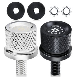 MoKitDora 2PCS Seat Bolts Rear Fender Knurled Mount Screws 1/4"-20 Thread for 1996-later Harley Touring Sportster Softail Dyna Models