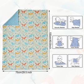 JHCHMX Animals 75x100cm Baby Blanket Ultra Soft Breathable and Warm Swaddle Blanket Portable Sleeping Blanket for Newborns,Unisex, Toddlers, Boys,Girls