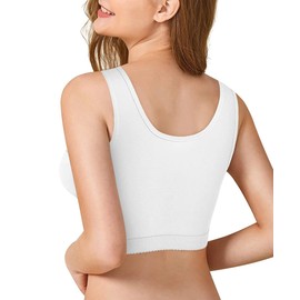 RDSIANE Post-Surgery Front Closure Bra for Women Posture Corrector Compression Shapewear Tops with Breast Support Band… White