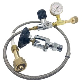 SUPER Deluxe Oxygen Transfill Hose Adaptor with valve and bleed CGA540 CGA870 Aviation Veterinary Medical