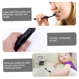 PACKOVE 8PCS Travel Charcoal Toothbrush with Soft Bristles Portable Ergonomic Grip for Camping Hiking Backpacking Gray