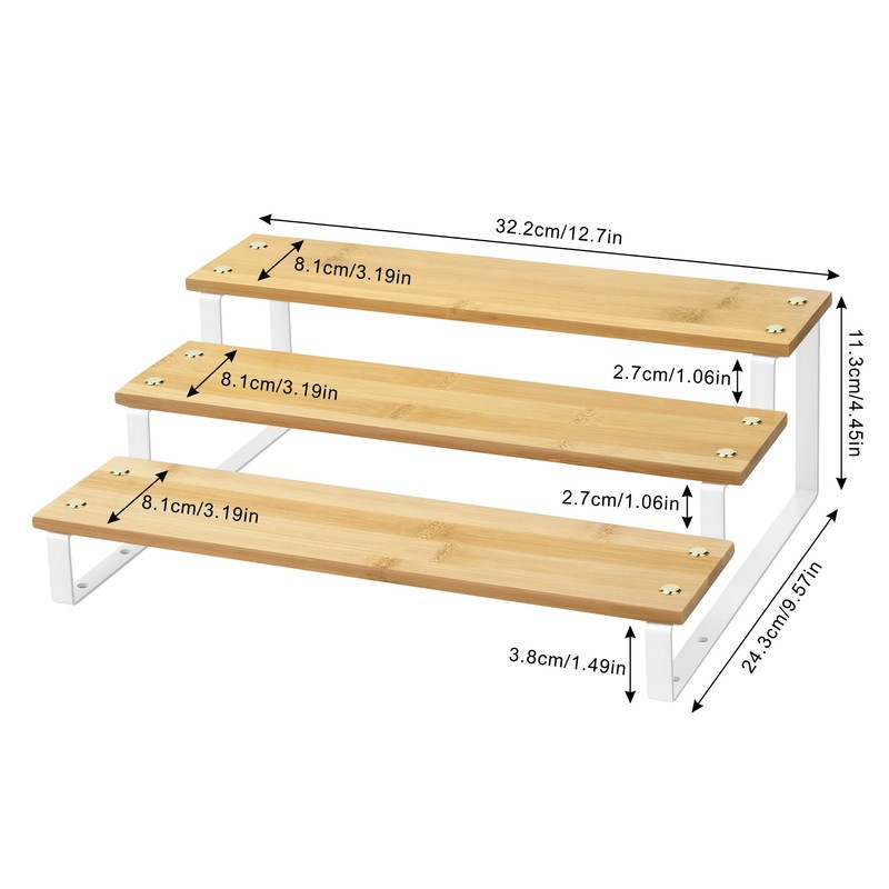 Lonian 3 Tier Spice Rack Organizer, Countertop Step Shelf Spice