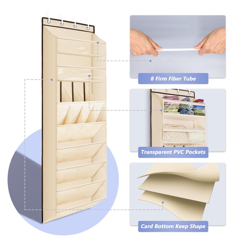 FENTEC 1 Pack Over The Door Shoe Organizer, 68" Exlarge