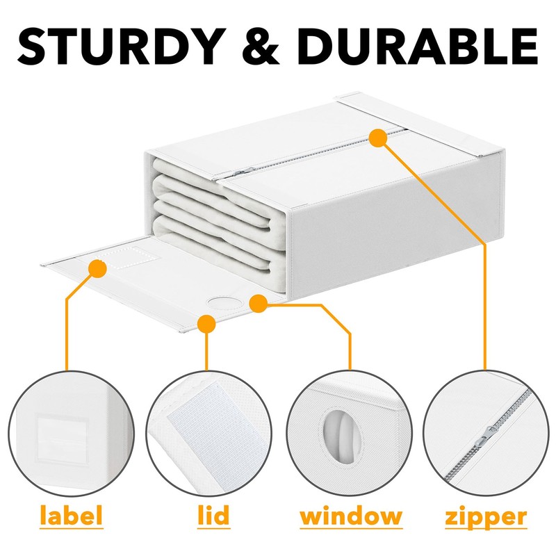 SpaceAid 5 Pack Bed Sheet Organizers and Storage, Foldable Sheet