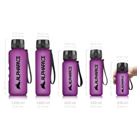 Alphapace leakproof Water Bottle, 350 Litre, BPA-Free Water Bottle for Sports, Cycling & Outdoor Activities, with Fruit Infuser.