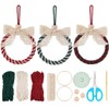 PLIGREAT 3 Set Macrame Christmas Wreath Ornament Kits DIY Macrame