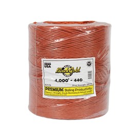 Bridon Black Gold® Baler Twine WR440 x 4,000' – Orange Heavy-Duty Agricultural Twine – Made in USA – Single Ball for Large Square Bales