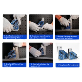 Kadimendium 2Pcs Welding Magnet 2 Switch Welding Holder 90 Degree 28KG Welder Magnetic Holder Angle Support Fixture Welding Clamp