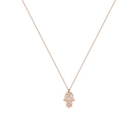 Elli Women's Hamsa Hand Pendant Necklace with Crystals in 925 Sterling Silver, Sterling Silver, Crystal