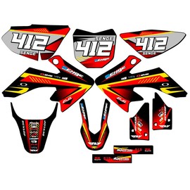 2013-2024 CRF 50 SURGE Red Senge Graphics Complete Kit with Rider I.D. Compatible with Honda
