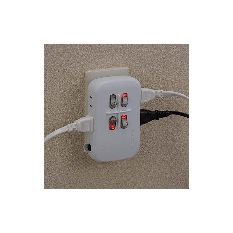 HS-A1759W Power Saving Tap with Individual LED Switch, 4 Outlets