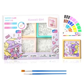 Riomh Watercolor Paint Set for Kids Ages 4-8, Water Color Paint Sets| Mess Free Painting Kits for Kids Coming with 4 Frames, Arts and Crafts for Toddler Painting Activities