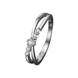 KONFEN 925 Sterling Silver Ring for Women, Shiny Cubic Zirconia Women's Rings for Women, Adjustable Wedding Engagement Party Shiny Classic Elegant and Vintage for Women, Sterling Silver