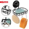 HASKO accessories Suction Soap Dish with Hooks | Powerful Vacuum