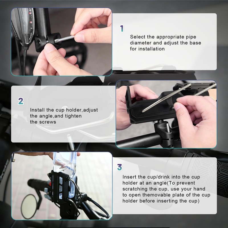 PAPAcroscoma Adaptive Cycling Bottle Holder, Motorcycle Bike Water Bottle Holder