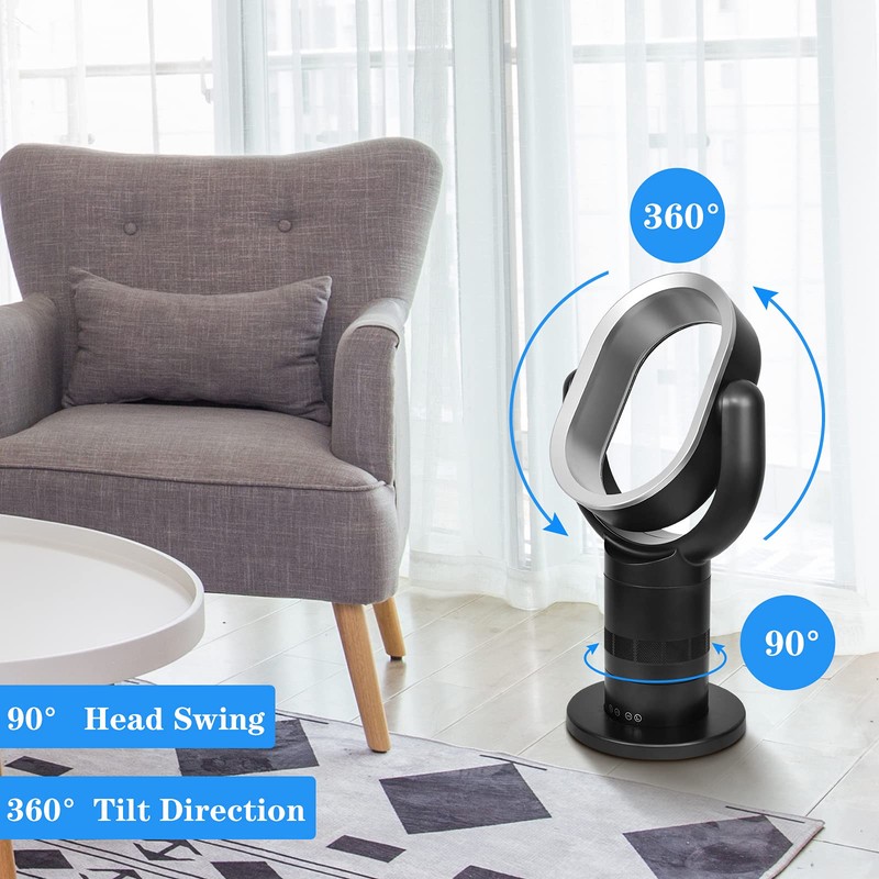 Portable Bladeless Tower Fan, 10 Speeds Settings, 10-Hour Timing Closure,