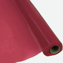 Schorin Plastic Party Banquet Table Cover Roll - 300 ft. x 40 in. - Disposable Tablecloth (Burgundy)