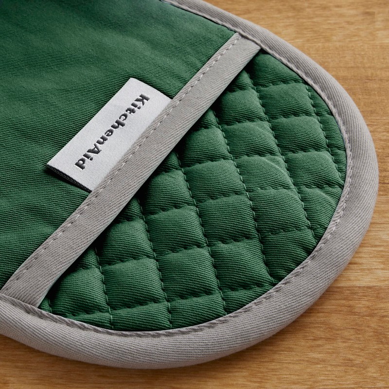 KitchenAid Asteroid Pot Holder 2-Pack Set, Pebbled Palm Green, 6.5"x10"