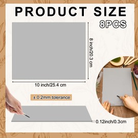 Yeaqee 8 Pcs Linoleum Block Rubber Carving Block Soft Linocut Block Large Lenolium Sheet Unmounted Lino Plates for Engraving Art Project Printmaking Artist Studio Supplies(8 x 10 Inch,Gray)