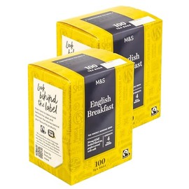 M&S Marks & Spencer English Breakfast Teabags, Full Bodied Morning Brew, Strength 4 - Set of 200 Bags