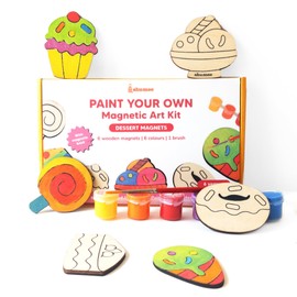 Shumee Paint Your Own Wooden- Dessert Set - Wood Painting Craft Kit and Art Set for Kids, Art and Craft Supplies for Girls & Boys Age 6+ | Ideal Gift for Kids…