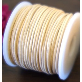 Cords Craft® 1 mm Round Genuine Leather Cord for Making Jewelry Necklaces & Bracelets Beading Work | Wraps DIY Crafts and Project Works (21.87 Yards) Color - Natural