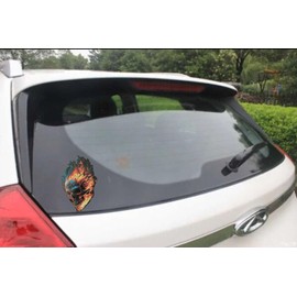 3D Flame Skull Vinyl Waterproof Car Stickers, 6 inches, Suitable for Cars, Motorcycles, laptops, Windows, Walls, 2 Packs A-86