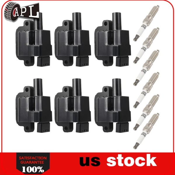 Autoparts-Leader 6 Ignition Coils and 6 Spark Plugs for 2005-2007