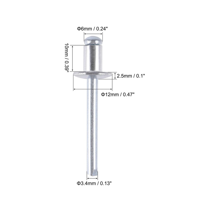 sourcing map Blind Rivets, Aluminum Pull Rivets Core Decoration Rivets