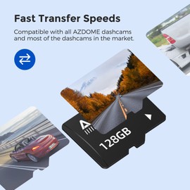 AZDOME 128 GB MicroSD Card MicroSDXC Memory Card for AZDOME GS63H GS63H Pro M550 M550Pro M300 M300S M301 M27 M17 M01Pro PG17 Dashcam Full HD & 4K UHD, U3, A2, V30