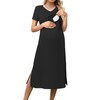 OUGES Womens 2025 Summer Short Sleeve Maternity Dress V Neck