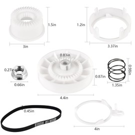 W10721967 Washer Pulley Clutch Kit with W10006384 Washer Drive Belt, Compatible with Whirlpool Washers, Replaces PS10057144 W10006354 W10006356 W10239973 W10315818 W10326374 AP6014712