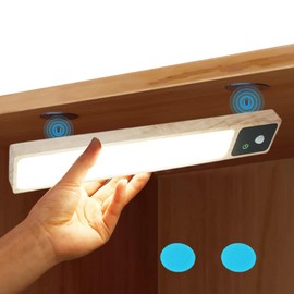 35 LED Motion Sensor Cabinet Light Rechargeable Night Light Touch Control Stepless Dimming Under Cabinet Lights for Kitchen Closet Wardrobe