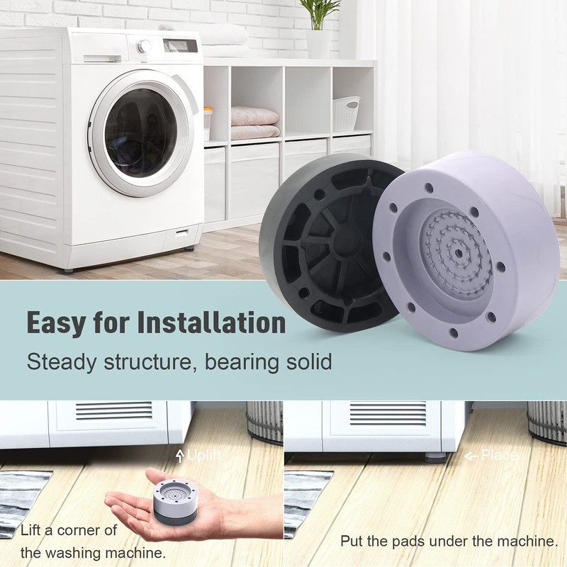Tiardey 4pcs Anti-Vibration Pads for Washer and Dryer,Washing Machine Stabilisers