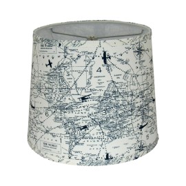 Lamp Albert Estate Ltd, Navy World Map Drum Lamp Shade,  12" Drum Shade