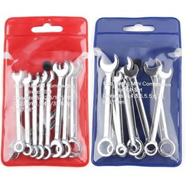 Bestgle 20Pcs Mini Wrench Sets, Metric SAE Open Box End Mini Combination Ignition Wrench, 4-11mm 5/32"-7/16" Fixed Head Small Wrench Spanner Set for Assembling Furniture Small Equipment