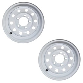 Taskmaster 2-Pack Steel White Modular Trailer Wheel Rim 12x4 5x4.5 Bolt Pattern 3.19 Center Bore 1250 Load Carry Capacity