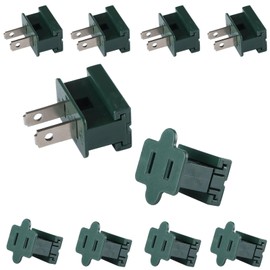 Leymays SPT-1 Vampire Plugs - 5Pcs Male and 5Pcs Female Green - Connector Extension Cord Ends Replacement Plug - UL Listed for Small Appliances Such as Power Strips and Lamps,DIY Projects