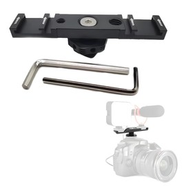 MenYiYDS - 1 PCS HOT SHOE ADAPTER, CAMERA, DUAL HOT SHOE MOUNTING BRACKET, DUAL HOT SHOE COLD SHOE MOUNTING ADAPTER, ALUMINIUM, DUAL HOT SHOE EXTENSION BRACKET FOR MICROPHONE, MONITOR