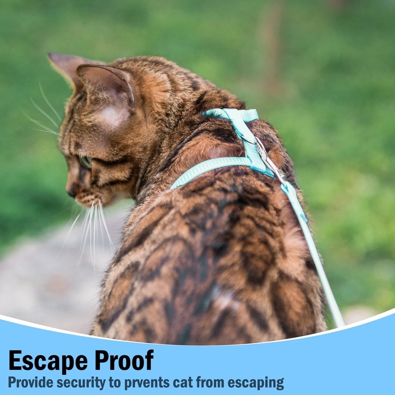 PUPTECK Adjustable Cat Harness and Leash Set Escape Proof Kitten