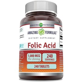 Amazing Nutrition Folic Acid Salud Prenatal Embarazo 240 Tabs