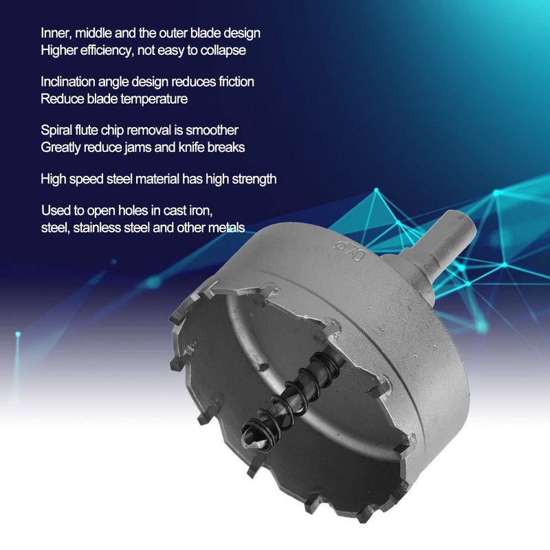 70mm Hole Saw Cutter Drill Bit High Speed Steel Sawtooth