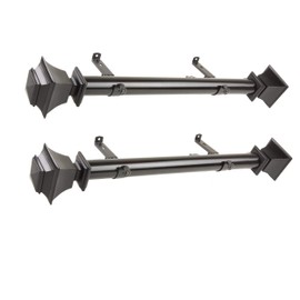 A&F Rod Décor - Chopin 1.5" Side Curtain Rod 24 inch long (Set of 2) - Black