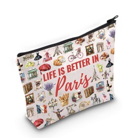 Paris Souvenir Makeup Bag Paris Themed Gift Life is Better in Paris Paris Culture Gift for Paris Lover (in Paris Bag EU)